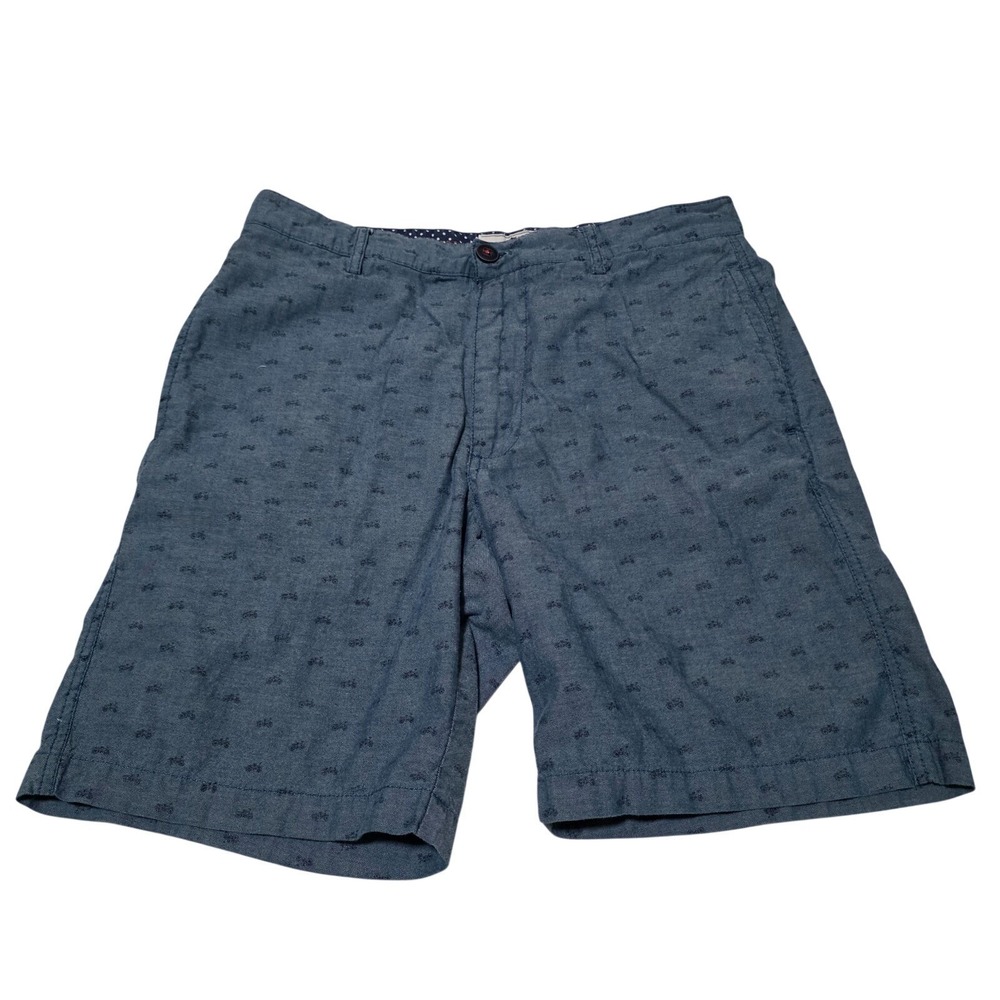 STEEL &‎ JELLY London Shorts Men's Size 34 Blue Casual Chino Motorcycle Print